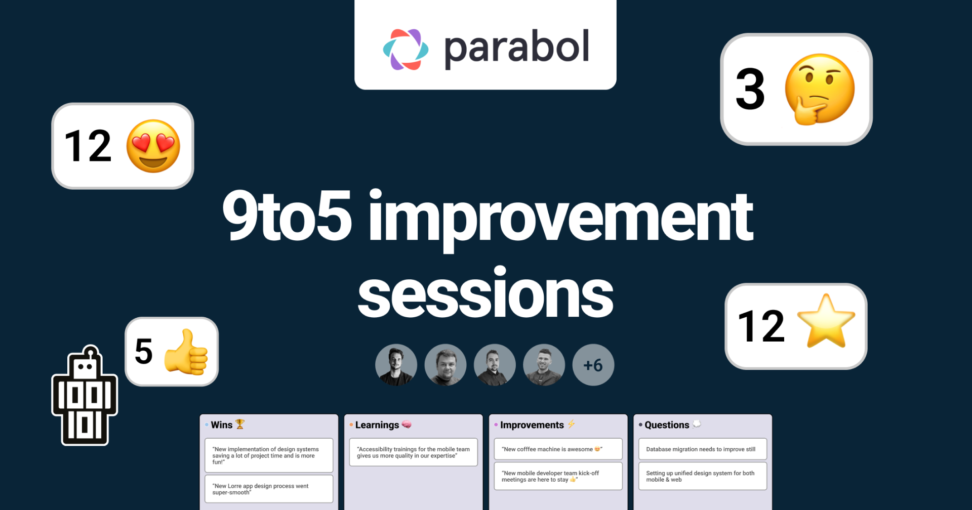 9to5 improvement sessions - To keep improving and growing, we now have the 9to5 Improvement Sessions!
